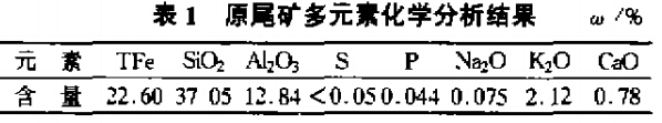 原尾礦多元素化學(xué)分析結(jié)果